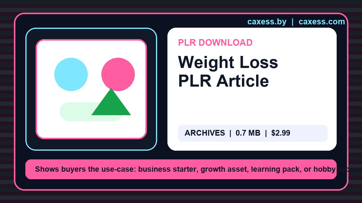 Weight Loss PLR Article document preview