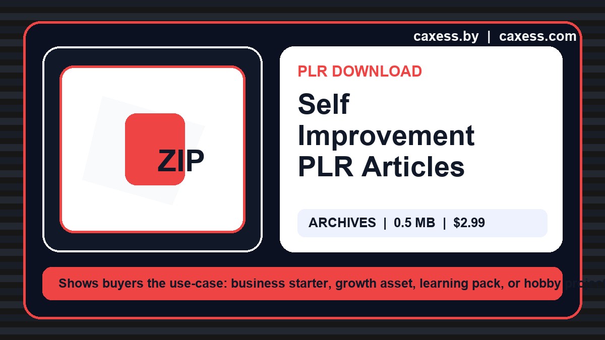 Self Improvement PLR Articles document preview