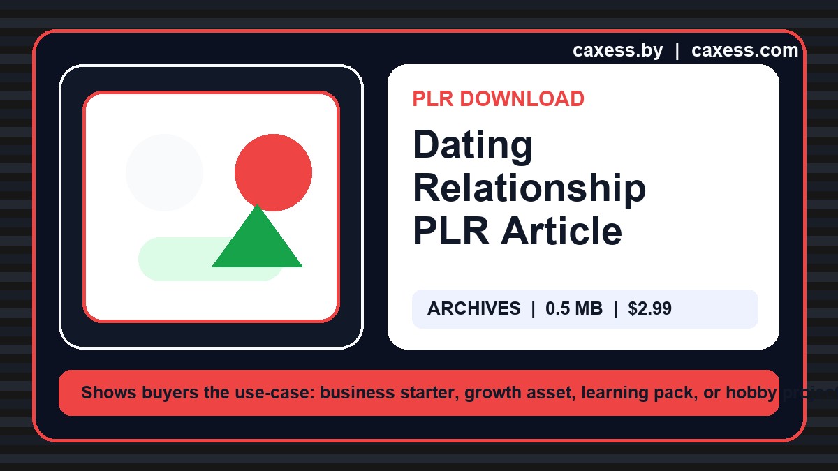Dating Relationship PLR Article document preview